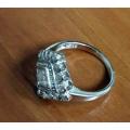925 STERLING SILVER DRESS RING WITH CUBIC ZIRCONIAS