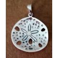 925 STERLING SILVER PANSY SHELL PENDANT