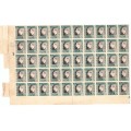1937 KGVI coronation 1/2d and 1d partial sheets  x2
