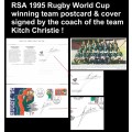 RSA RWC `95 Postcard & cover signed by the coach Kitch Christie ! See images & description