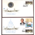 RSA 1994 Mandela Inauguration set of 2 covers incl. coin cover