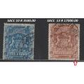 Rhodesia BSSAC1892 10&1 Pound stamps SACC CV R20500,00.