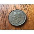 1947 Great Britain bronze one penny coin - nice condition