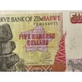Nice Zimbabwe 500 dollar banknote