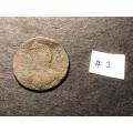 King George II British Copper 1/4 penny coin - lot 1 of 3