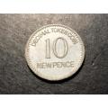 About 1971 Hong Kong 10 new pence coin - plastic token