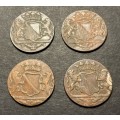 Excellent 1790 VOC copper 1 duit coins - 2 available