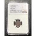 1892 ZAR silver 3 pence (tickey) coin NGC graded AU details Whizzed