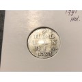 1791 Holland silver 2 stuiver coin - Flower mintmark