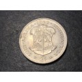 Silver 1952 Union of South Africa 2 shillings coin