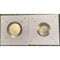 Set of 2 1965 B.UNC/PROOF 5 cent & 10 cent (5c & 10c) coins
