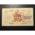 Crisp 1961 E/A MH de Kock large R1 banknote - No pinholes or edge tears