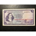 1967 TW de Jongh First issue E/A R5 banknote