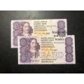 Set of 2 1990 CL Stals First issue R5 banknotes