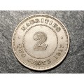 Low mintage 1917 Bronze 2 cent coin from Mauritius - Only 250,000 made!
