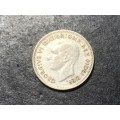 1949 Silver Australian three pence coin