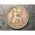1843 British 1/4 penny coin