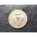 1944 South African silver 3 pence coin
