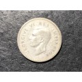 1944 South African silver 3 pence coin