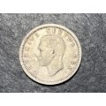 1948 SA silver 6 pence coin