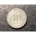 Nice 1918 Deutsches Reich (Germany) 10 pfennig Zinc coin