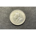 SCARCE 1927 SA Silver 6 pence coin in +/- AU Catalogue value is R4,000
