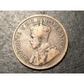 1924 King George V South African 1 penny bronze coin - lot 1 of 3