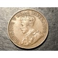 1930 King George V South African 1 penny bronze coin - lot 1 of 3