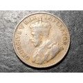 1932 King George V South African 1 penny bronze coin - lot 1 of 1