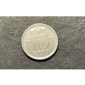 ERROR 1948 Netherlands 10 cent coin  - Large planchet error
