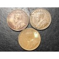 1935 King George V South African 1 penny bronze coin - 3x available - lot 3 of 3