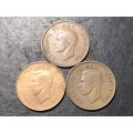 1937 King George VI South African 1 penny bronze coin - 3x Available - lot 2 of 2