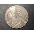 Rare 1913 Egyptian 20 Qirsh Silver coin - Low mintage Crown-size coin