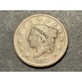 Rare 1837 USA Coronet Head 1 cent coin - Very high catalogue value - Read description