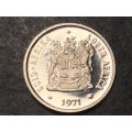 Brilliant Proof 1971 RSA 20 Cent coin