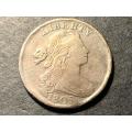 Very Rare 1805 American copper 1 cent coin - Draped bust variety - Catalogues at R6,500+