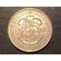 Very nice a/UNC 1942 SA silver 2 shilling coin