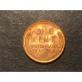 Brilliant Red 1954 S USA `Wheat penny` 1 cent coin