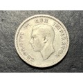 SILVER 1937 King George VI South African 1 shilling coin - Scarce