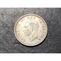 SILVER 1940 King George VI South African 6 pence (6d) coin