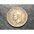 SILVER 1942 King George VI South African 6 pence (6d) coin