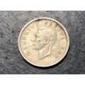 SILVER 1948 King George VI South African 6 pence (6d) coin