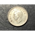 SILVER 1951 King George VI South African 6 pence (6d) coin - High grade