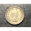 SILVER 1960 Queen Elizabeth II South African 6 pence (6d) coin