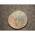 Old VOC shipwrecked copper 1 duit coin - Probably JAVA
