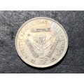 SILVER 1943 King George VI South African 3 pence (Tickey) coin