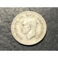 SILVER 1944 King George VI South African 3 pence (Tickey) coin