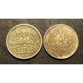 Set of 2 Silver 10 Öre coins from Sweden