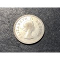 SILVER 1955 Queen Elizabeth II South African 3 pence (tickey) coin