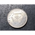 SILVER 1959 Queen Elizabeth II South African 3 pence (tickey) coin - No KG variety